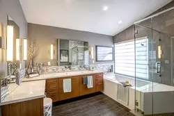 Bathroom and kitchen design in the same style