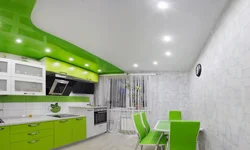 Дизайн кухни 12 кв м фото с натяжными потолками