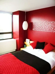 Дизайн спальни в черно красных то