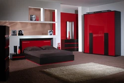 Bedroom Design In Black And Red