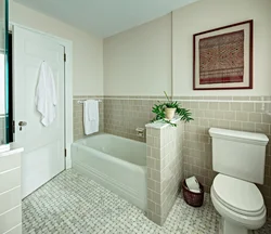 Bathroom design with half tiles