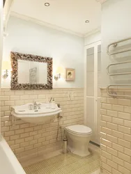 Bathroom design with half tiles