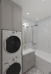 Bathroom design washing machine and dryer