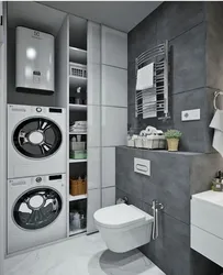 Bathroom design washing machine and dryer