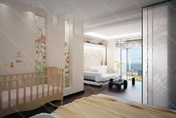 Children's room and bedroom in one 16 sq m design