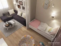 Детская И Спальня В Одной 16 Кв М Дизайн