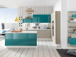 Aquamarine kitchen interior