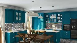 Aquamarine kitchen interior