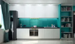 Aquamarine kitchen interior