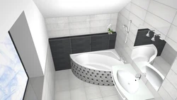 Дизайн ассиметричной ванной комнаты