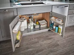Drawers in the kitchen interior