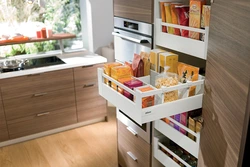 Drawers in the kitchen interior