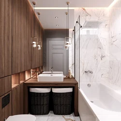 Bath design wood and black marble