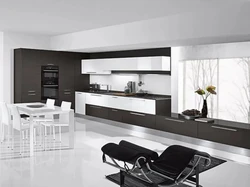 Black Kitchen Living Room Photo