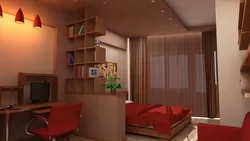 Bedroom office design 16 sq.m.