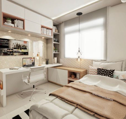 Bedroom office design 16 sq.m.