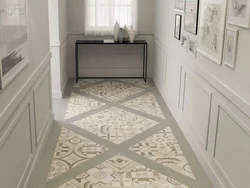 Kitchen and hallway floor design made of porcelain stoneware
