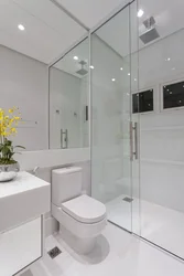 White Bathroom Design With Shower