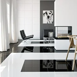 Porcelain Tiles In White Kitchen Design