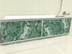 Bath screen made of plastic panels photo