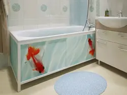 Bath screen made of plastic panels photo