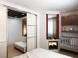 Bedroom partition in a one-room apartment photo