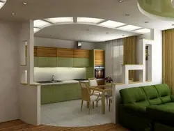 Дизайн кухни из 2 комнат