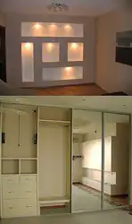 Встроенные шкафы из гипсокартона в спальню фото