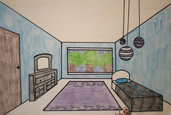Photo of the living room in the apartment drawing