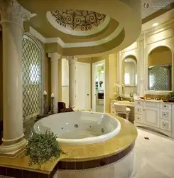 Round Bathtub In The Bathroom Interior