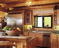 Kitchen In Your Wooden House With A Window Photo
