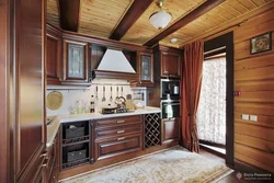 Kitchen in your wooden house with a window photo