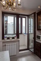 In The Kitchen There Is Only A Balcony Door Without A Window Design