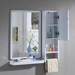 Bath cabinet with mirror and lighting photo