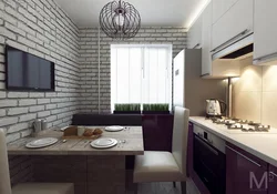 Small kitchen interior one wall