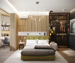 Спальня дизайн интерьера 15 кв с гардеробной