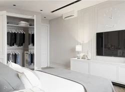Bedroom interior design 15 sq.m. with dressing room