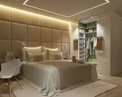 Bedroom interior design 15 sq.m. with dressing room