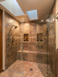 Bath design with open shower