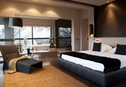 Modern bedroom design with large bed