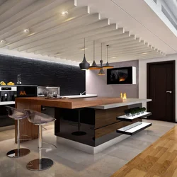 Kitchen living room interior in high style