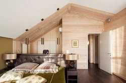 Bedroom design on the second floor of a wooden house