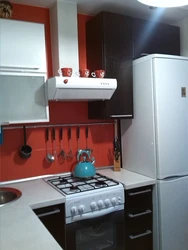 Photo of a kitchen in Brezhnevka with a column
