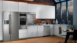 Modern design kitchen with built-in appliances