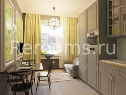 Kitchens with access to a balcony and a sofa photo