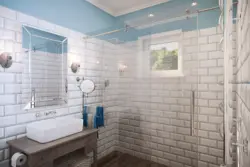 Tiles not up to the ceiling in the bathroom in the interior