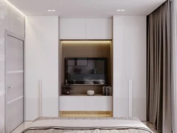 Bedroom design wardrobes on one wall