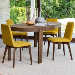 Kitchen With Wooden Table And Chairs In The Interior