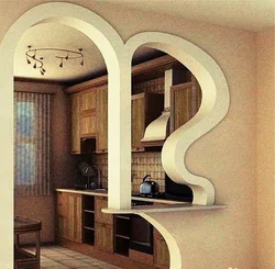 Фото арок из гипсокартона между кухней и прихожей
