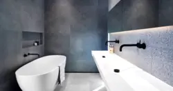Bathroom design gray concrete